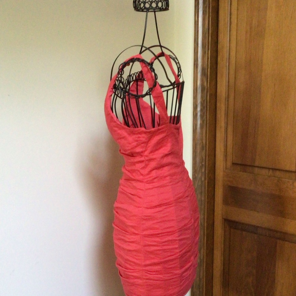 ARTELIER NICOLE MILLER Red Ruched Dress, 0 - Picture 7 of 9